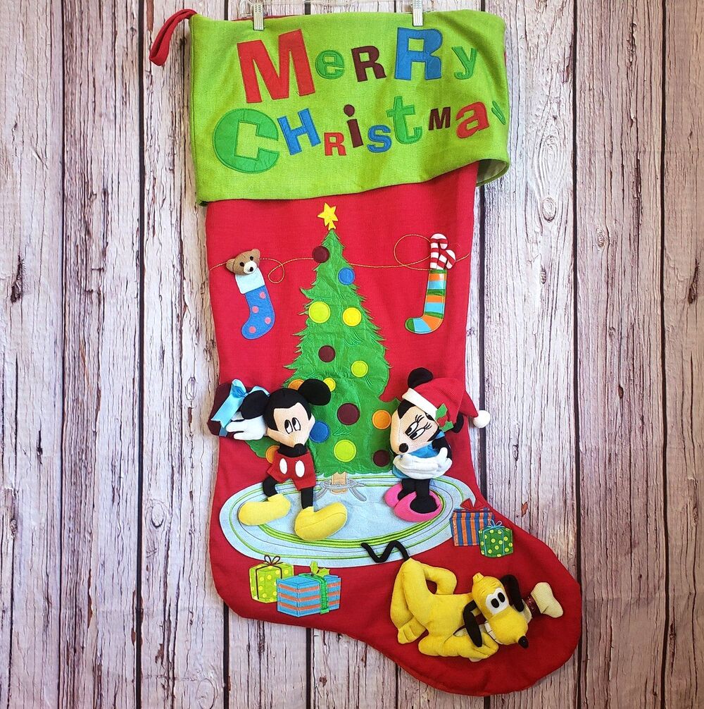 Disney XMAS Stocking Jumbo Giant 4FT Plush Tree Mickey Pluto Minnie